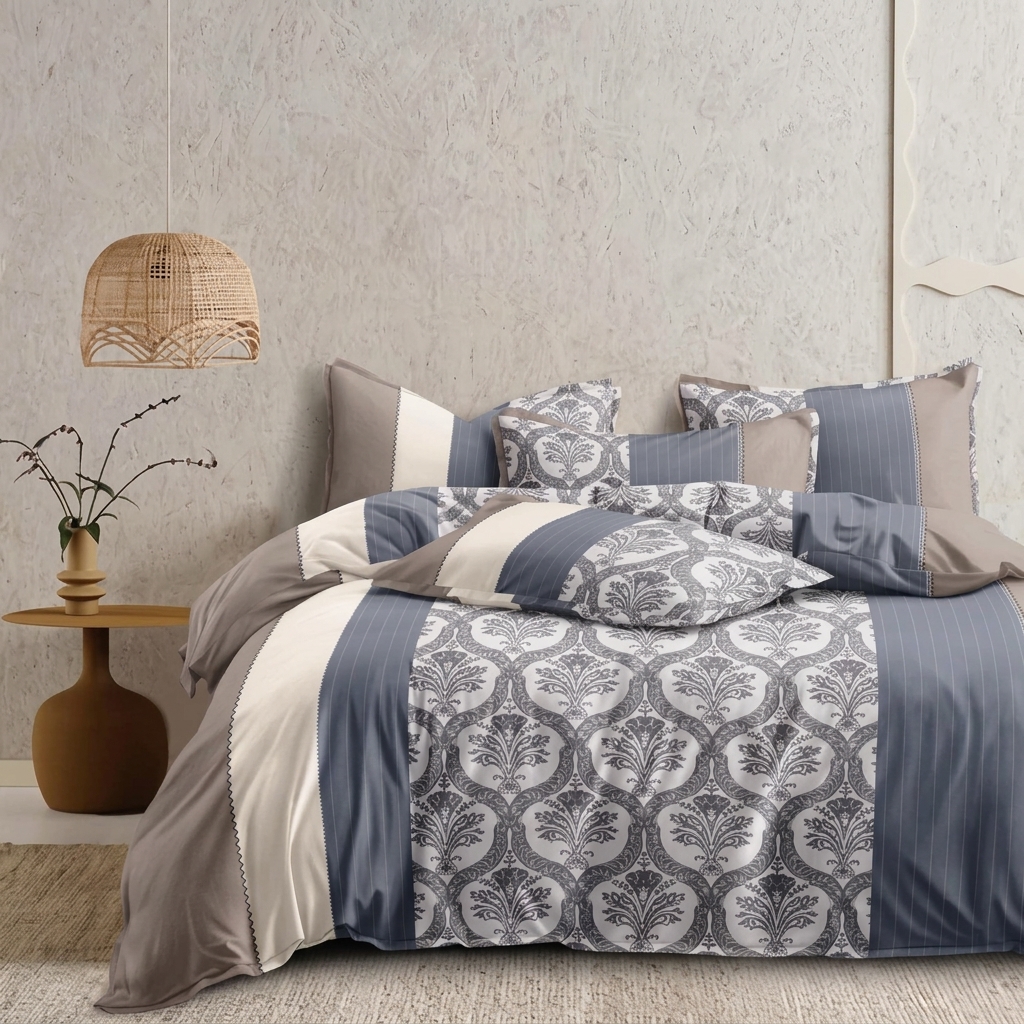 Dublin Dreams Bedsheet – Slate Damask Grandeur (Super King 108" × 108") - Image 7