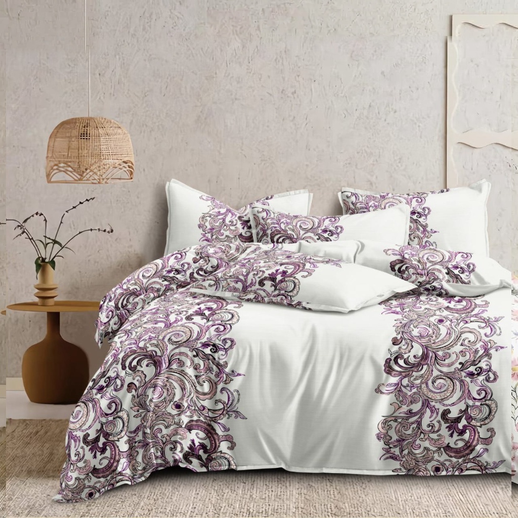 Dublin Dreams Bedsheet – Imperial Purple Baroque Scroll (Super King 108" × 108") - Image 8