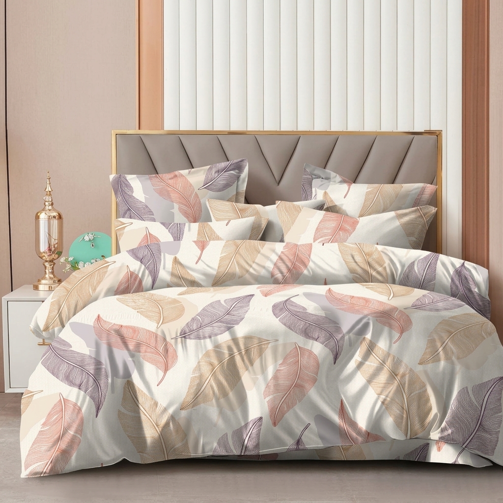 Dublin Dreams Bedsheet – Autumn Feather Breeze (Super King 108" × 108") - Image 6