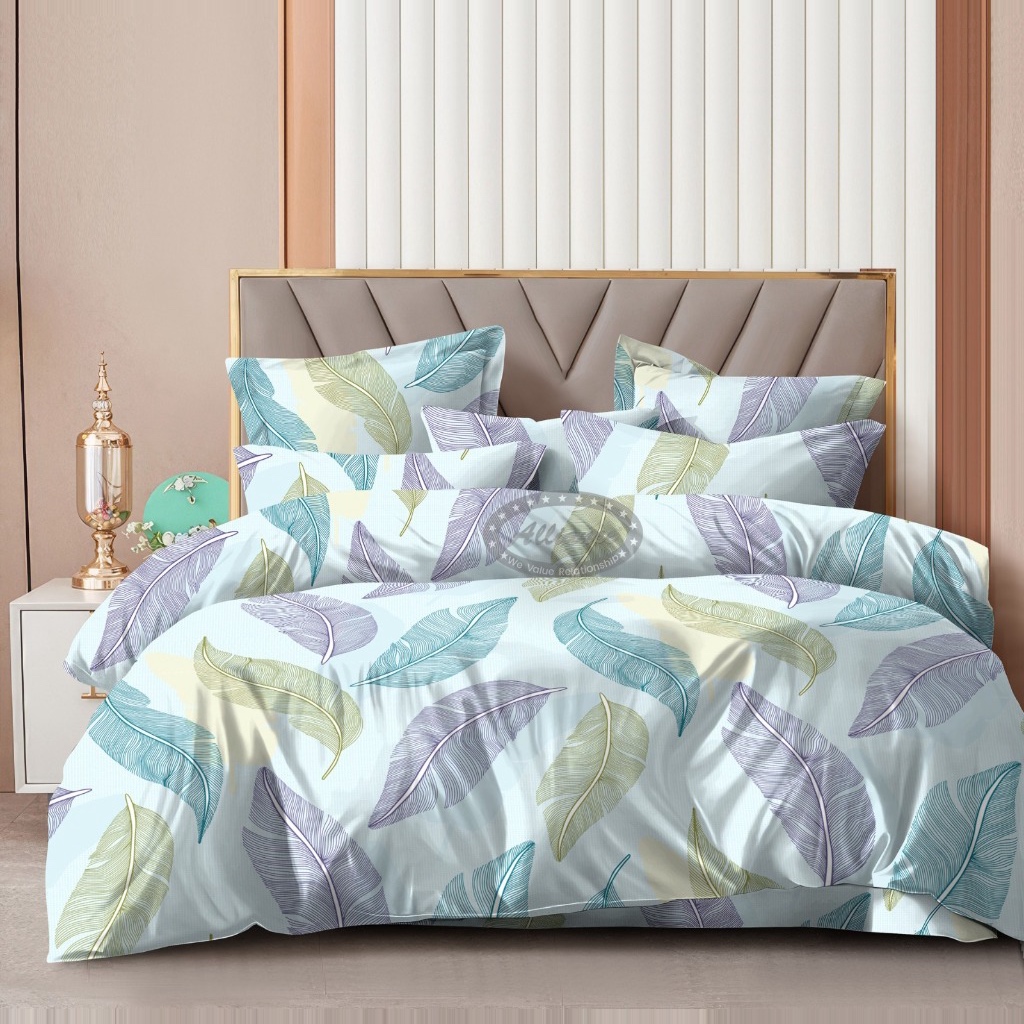 Dublin Dreams Bedsheet – Ocean Feather Breeze (Super King 108" × 108") - Image 6
