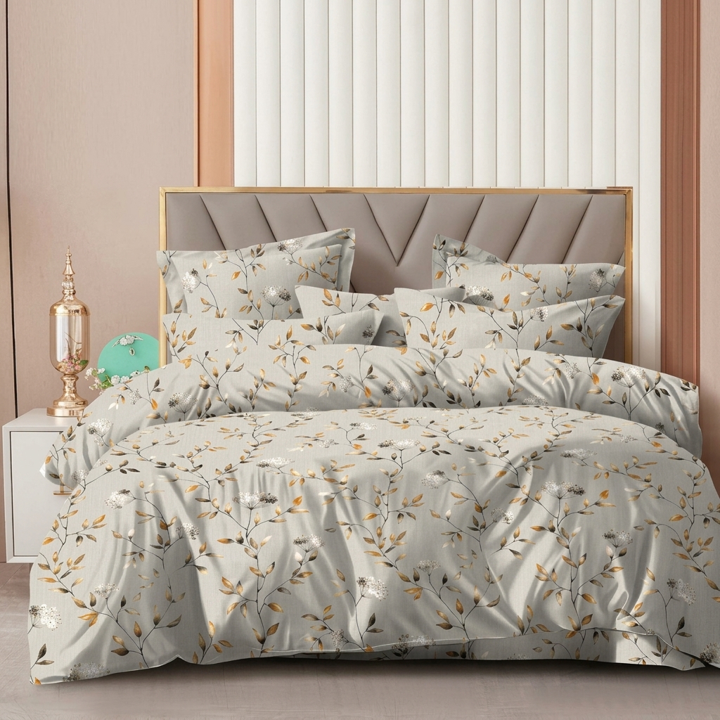 Dublin Dreams Bedsheet – Ivory Botanical Whisper (Super King 108" × 108") - Image 5