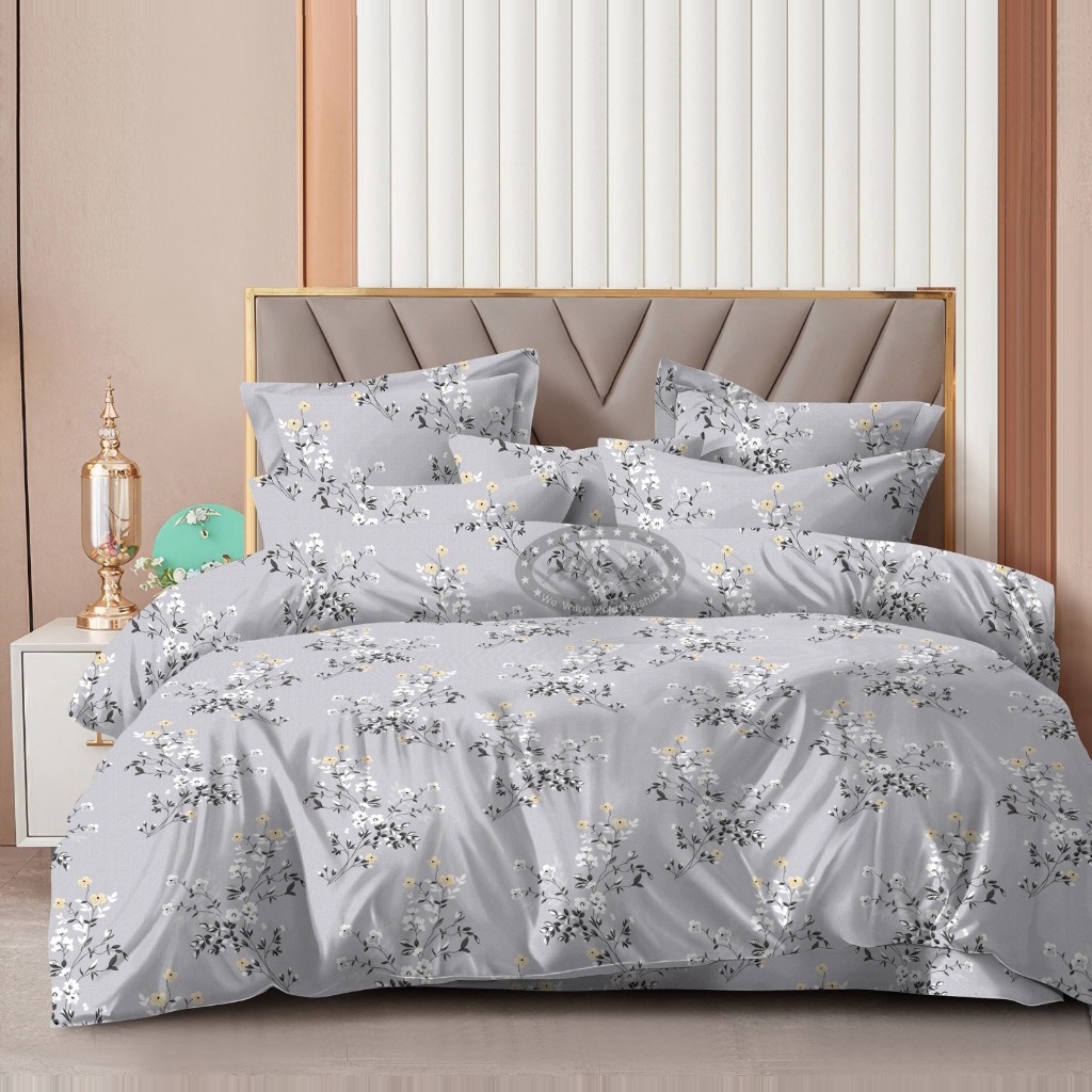 Dublin Dreams Bedsheet – Cloud Grey Floral Whisper (Super King 108" × 108") - Image 6