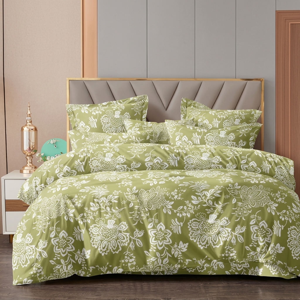 Dublin Dreams Bedsheet – Meadow Sage Damask (Super King 108" × 108") - Image 6