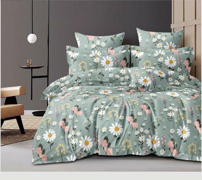 Orva Classic Double Bedsheet – Sunny Daisy Blossom Meadow (90" × 100")