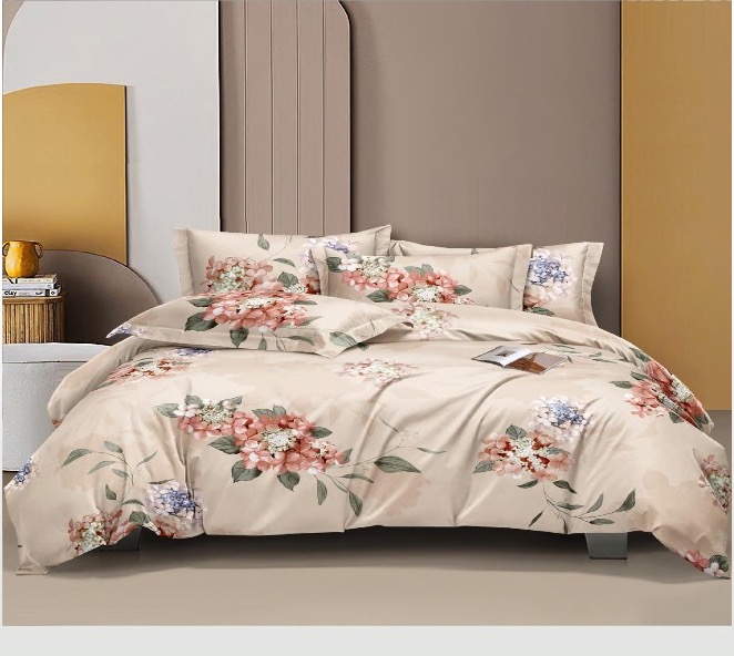 Orva Classic Double Bedsheet – Champagne English Garden Rose (90" × 100")