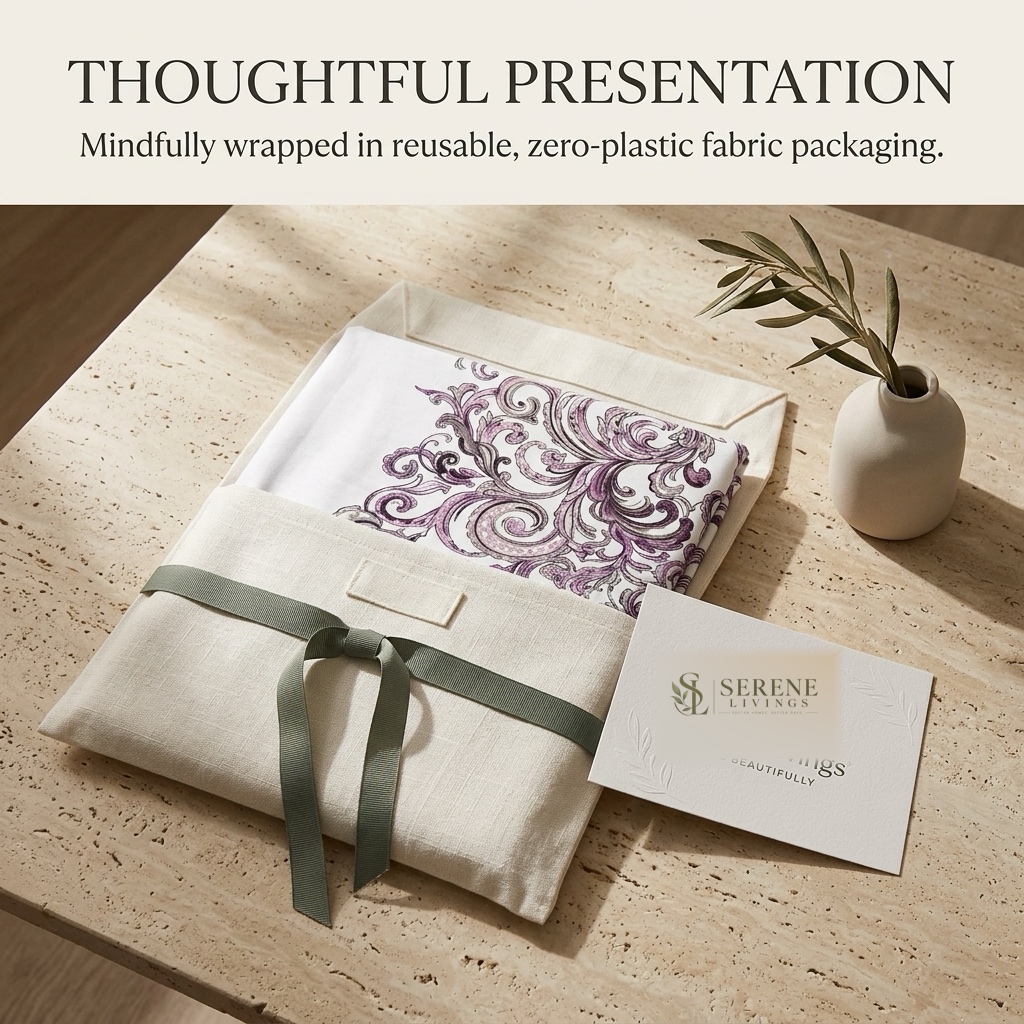 Signature Serene Livings ribbon-tied luxury gift packaging with brand authenticity certificate